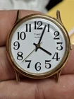 Timex Quartz Gold Tone Mens White Dial Vintage 1990s Watch