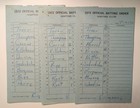 1972 Minnesota Twins game-used lineup cards (3) -- Carew, Killebrew, Kaat — photo 1