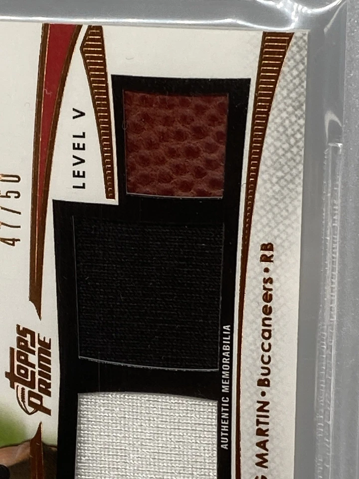 2012 Prime DOUG MARTIN Level V Auto Cooper RC Quad Relic BGS 9.5/10 POP 3 - Image 4 of 4