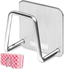 Stainless Steel Sponge Holder for Kitchen Sink, Rust-Resistant Adhesive