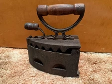 Vintage Coal Sad Iron with Wood Handle