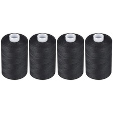 Simthread All Purpose Sewing Thread, 4 Spools Each 1000 Yards of Black