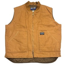 Walls Blizzard Pruf Canvas Vest Brown Mens XL Workwear Quilted Distressed 0815