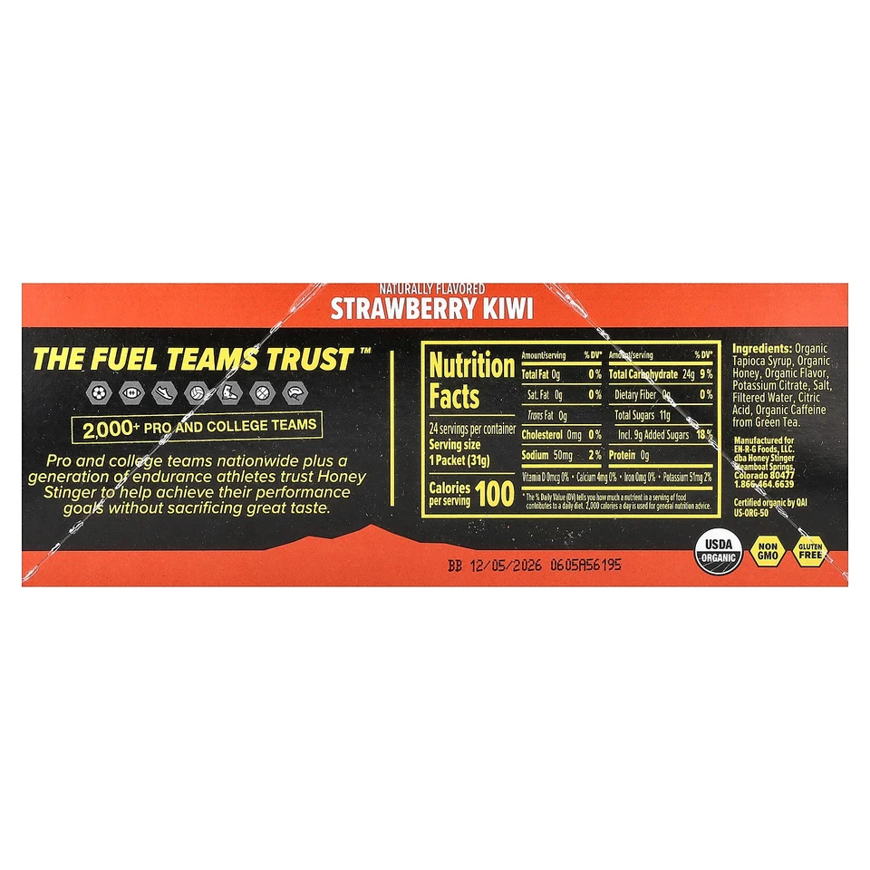Gel energético, kiwi de fresa, 24 paquetes, 1,1 oz (31 g) cada uno Foto 2 de 3
