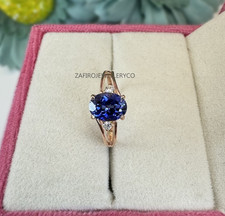 Blue Sapphire Ring, Cluster Ring, September Birthstone, Lab Created Sapphire