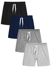 4 Pack Baby Boys' Cotton Shorts Toddler Boy Soft Casual Pull-On Shorts Elasti...