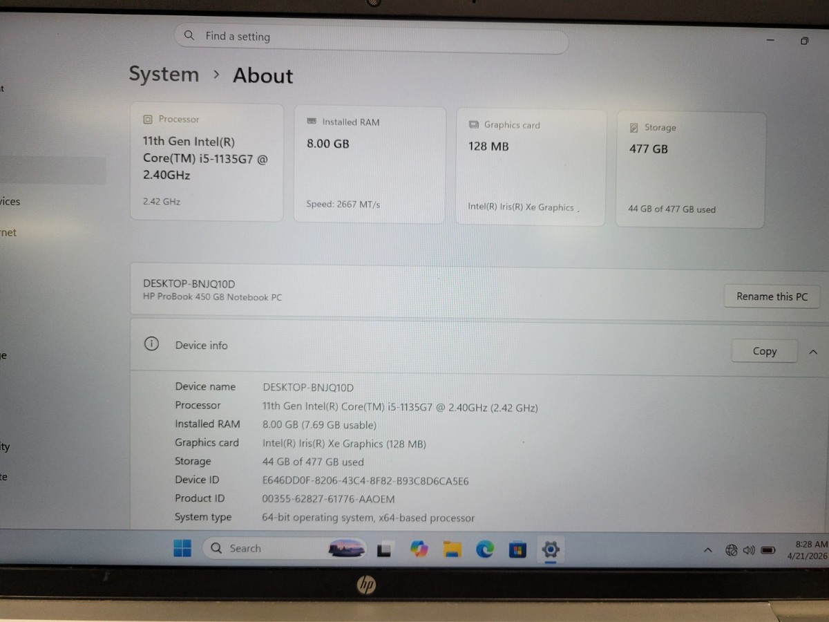 HP ProBook 450 G8 15.6