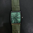 Vintage Seiko Slim Quartz 30MM Case Green Dial Japanese Men's Wrist Watch A13