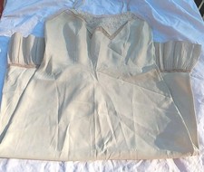Vintage Barbizon Ivory Nylon Lace Nightgown Slip Dress Sz 14 Miss Tefreeda Long