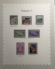 Timbres ESPAGNE Collection sur feuilles d'album 7 Timbres Oblitéré