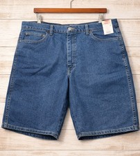 Wrangler 5 Star Heritage Relaxed Fit Shorts Size 46 10  Inseam Med Blue NEW
