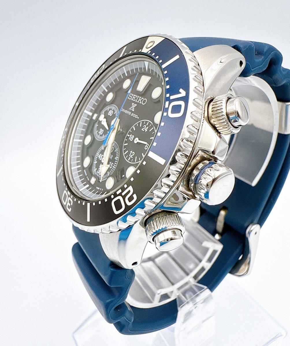 SEIKO Prospex V175-0AD0 Chronograph Batman Divers Solar Qz 42mm