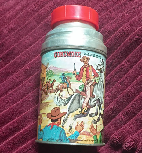 Aladdin Gunsmoke Marshal Matt Dillon Metal Thermos Pre-1970