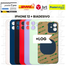 BACK COVER SCOCCA POSTERIORE VETRO PER  IPHONE 12+BIADESIVO 3M BIG HOLE