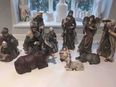 SELTENE VINTAGE WEIHNACHTSKRIPPE 11 TEILE TOP ZUSTAND