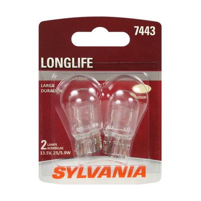 Sylvania LongLife 7443 21/6W Two Bulb Brake Stop Tail Parking Light Replace Lamp