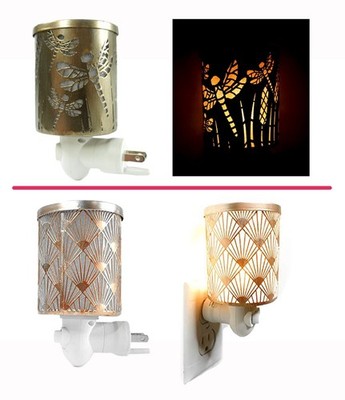 1 Pc Brown Dragon Fly & 1 Pc Rose Gold Peacock Plug-in Fragrance Warmers Scented