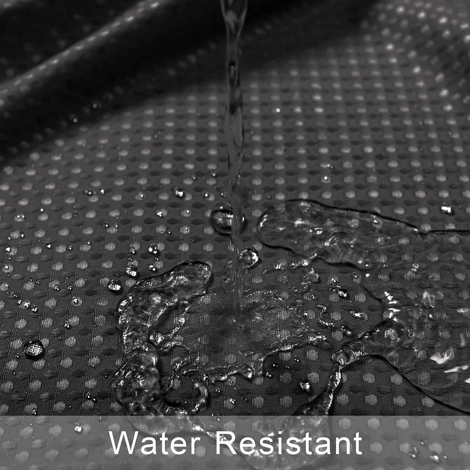 Black and White Waffle Weave Fabric Shower Curtain Set with Hooks,Waterproof ... - Image 3 of 4