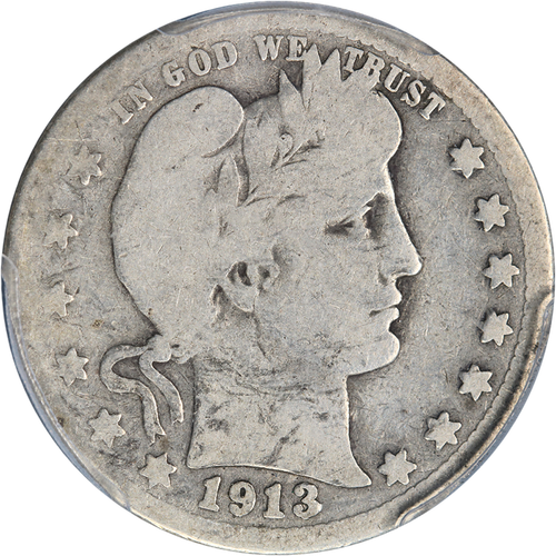 1913-S Barber Quarter PCGS G04 Key Date Nice Eye Appeal Nice Strike - Afbeelding 1 van 4