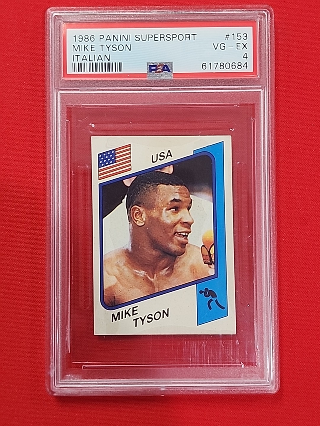 1986 Panini Supersport Italian Boxing #153 Mike Tyson RC Rookie PSA 4 VG-EX RARE
