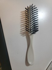 Vintage White Nylon Hairbrush Plastic Firm Bristles Number