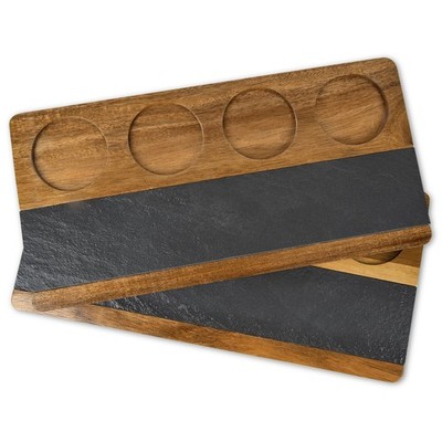 Flight Board, Whiskey Tasting, Beer Flight Board with Writable Stones That Ho...