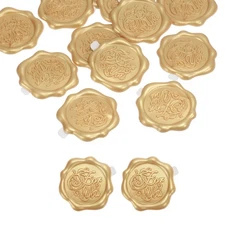 Wax Seal Stickers 12 Pcs Embossed Self Adhesive for You Sticker, Light Gold Tone
