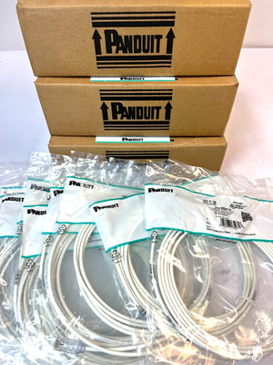 30 x Panduit UTP28SP10 Ultra Slim Cat6 Patch Cords Cable 28AWG 10ft OffWhite NEW
