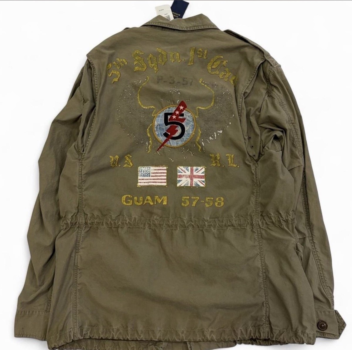 NWT Polo Ralph Lauren Military Field Jacket 5th Squadron Guam Mens
