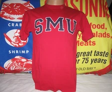 SMU MUSTANGS vtg T Shirt Men's Small Gear for Sports SOUTHERN METHODIST TEXAS