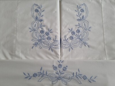 pure cotton percalle embroidered sheet of the highest quality 