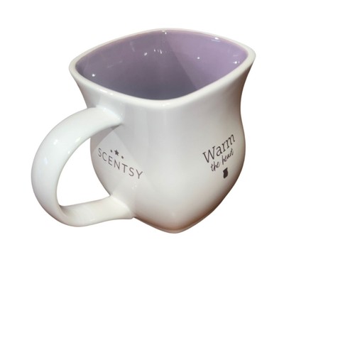 Scentsy Classic Curve Mug Purple White Coffee Cup Hot Beverage Glass - Picture 6 of 6