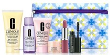 CLINIQUE 7pc GIFT SET w/ Plum Pop Lipstick, All About Eyes, Mascara, DDM Gel