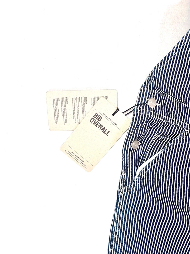 Carhartt WIP Bib Overalls Navy/White Hickory Stripe /  W36 L32 / New With Tags - Image 3 of 4
