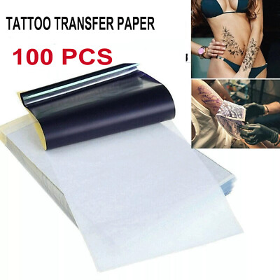 100x Tattoo Transferpapier Tattoo Stencil Papier Schablonen Übung Matrizenpapier