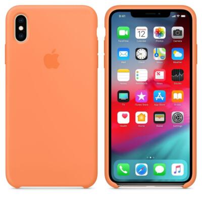 Genuine Apple Silicone Case for iPhone XS Max - Papaya Orange