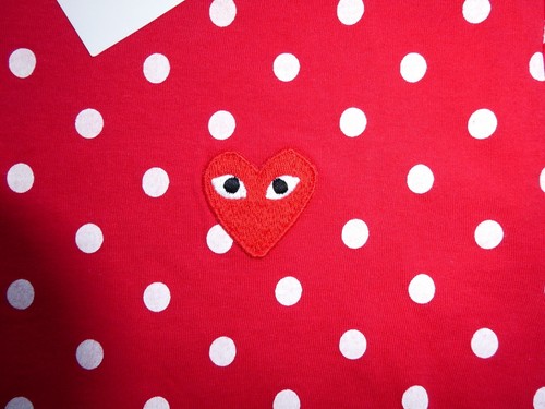 Comme Des Garcons CDG Polka Dot Long Sleeve Tee, Red, Size Medium (M), DEADSTOCK - Picture 10 of 24