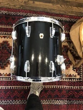 Vintage Ludwig 14 X 14” Floor Tom Black Cortex #724841 JULY 9 1969