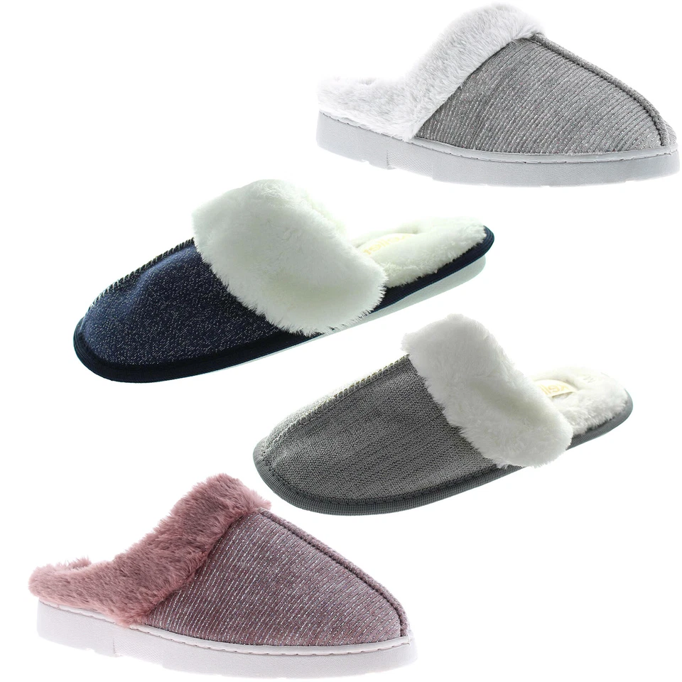 DR. KELLER DR KELLER TESSA SOFT MULE LADIES WOMENS FLUFFY INSIDE TEXTILE CLOSED TOE SLIPPER