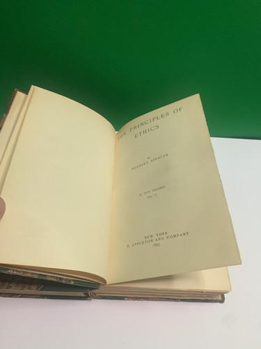 PRINCIPLES OF ETHICS in Two Volumes by Herbert Spencer 1897 D. Appleton & Co - Picture 8 of 14