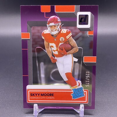 #/175!  2022 Clearly Donruss Skyy Moore RC Rated Rookie Kansas City Chiefs #74