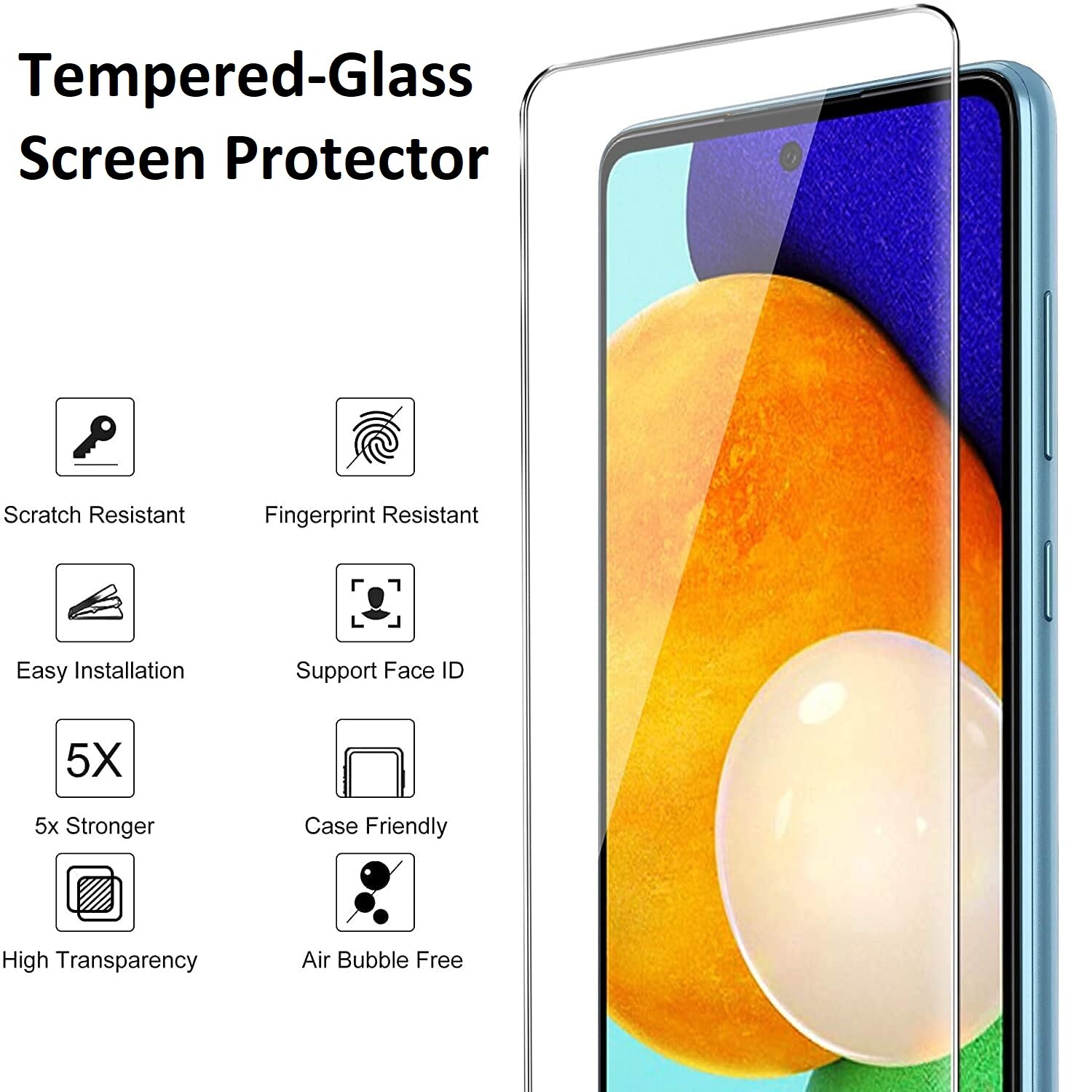 (2 PACK) Premium Screen Protector For Samsung Galaxy A53 5G / A52s 5G / A52 5G