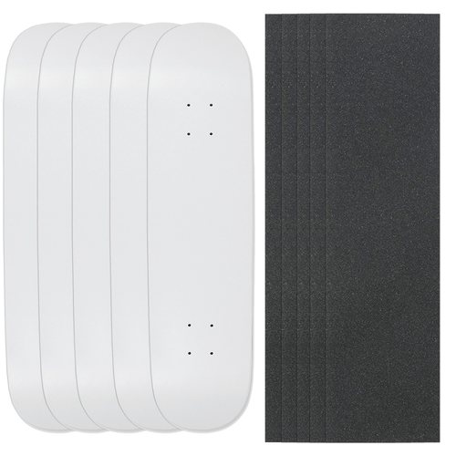 5 Pop Better Blanks 7.75 Skateboard decks - White + Jessup Griptape - Picture 1 of 5