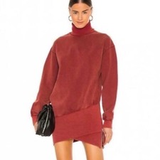 Young Fabulous and Broke Long Sweatshirt Turtleneck Sweater Mini Dress Zipper S