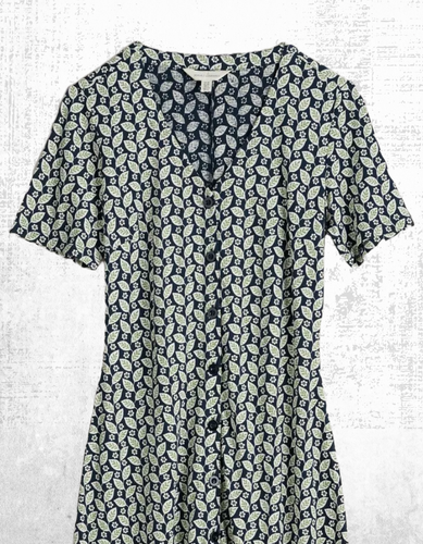 Ex Seasalt Women’s SS Cotton Tea Dress in Navy Seaside Foliage - Picture 4 of 8