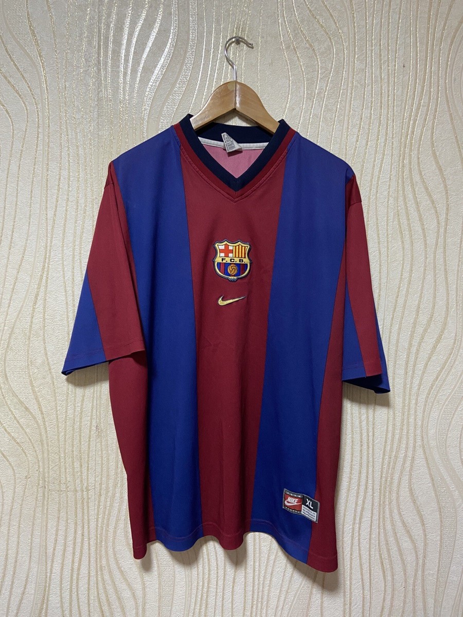 BARCELONA 1998 1999 HOME FOOTBAL SHIRT SOCCER JERSEY NIKE sz