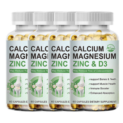 Magnesium Zink Vitamin D3 Calcium 1000 MG Komplex (60 Tabletten)-hohe Absorption