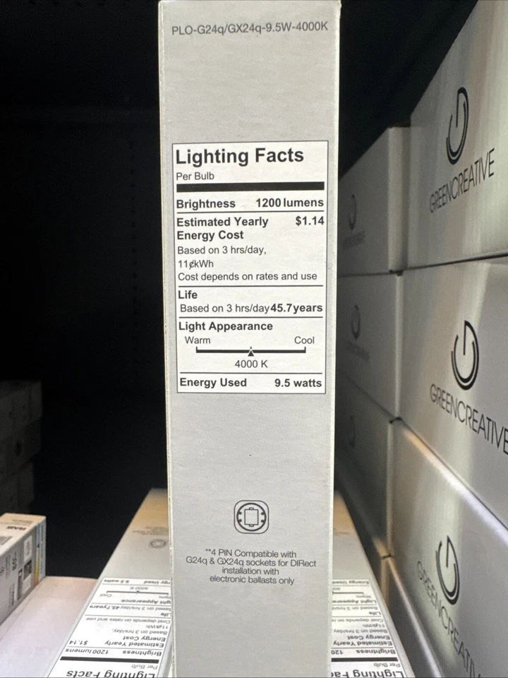 GREEN CREATIVE PLEDGE SERIES DIRECT INSTALLATION 4-PIN G24Q/GX24Q LED LAMP - Image 3 of 3