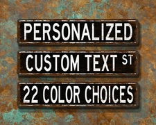 Personalized Name Custom Metal Street Sign New & Rusty Vintage 22 Color ACW01