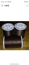 Lot 3 Spools Craft Button Poly Heavy Nylon Upholstery Thread 150 yd each BROWN